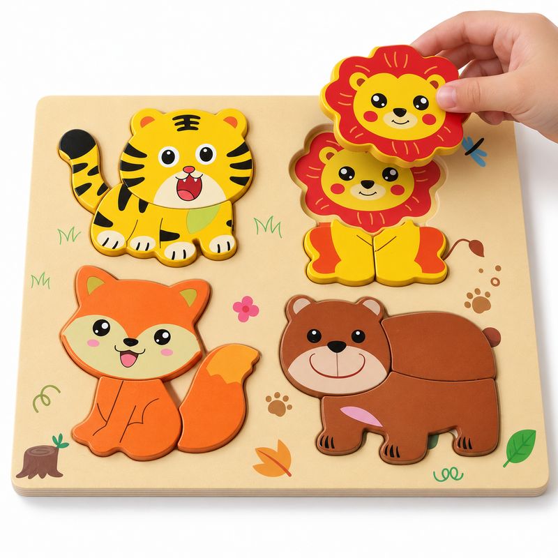 Jungle Buddies Wooden Puzzle Board 02170