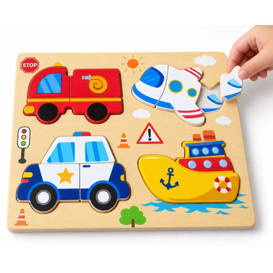 Little Travellers Wooden Transport Puzzle Board 02170