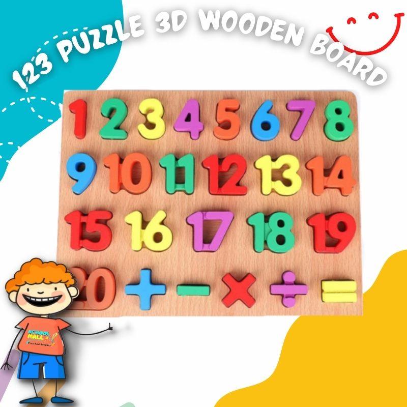 3D Numeric Wooden Puzzle Board