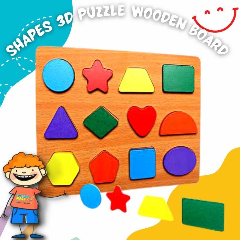 3D Shapes Wooden Puzzle Board