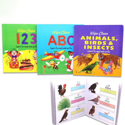 Wipe & Clean Books (123, ABC, Animal)