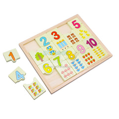 Wooden 1-10 Number with Pictures Puzzle Board