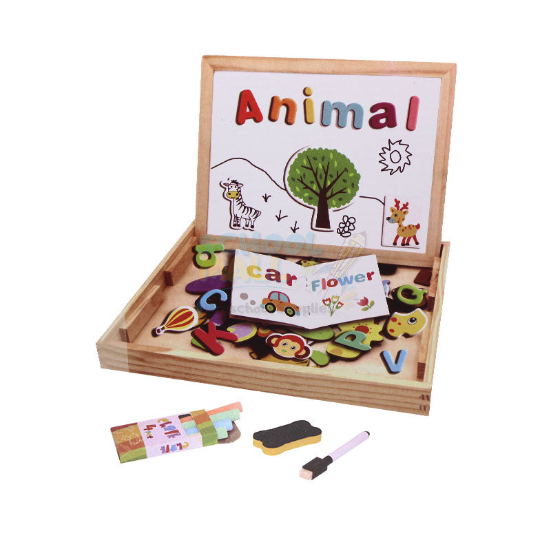 Wooden Cartoon Letter Magnetic Puzzle Board