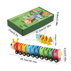 Wooden Caterpillar Train with Numbers & Traffic Sign