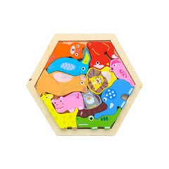 Wooden Hexagon Shape Puzzle Board