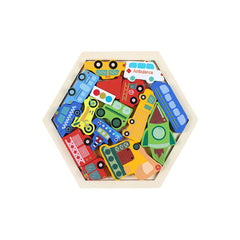 Wooden Hexagon Shape Puzzle Board