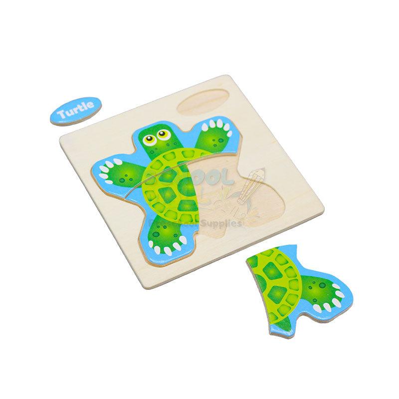 Wooden Mini Puzzle Game With Name Animals & Vehicles