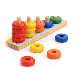 Wooden Rainbow Calculates Circle Stacking Toy