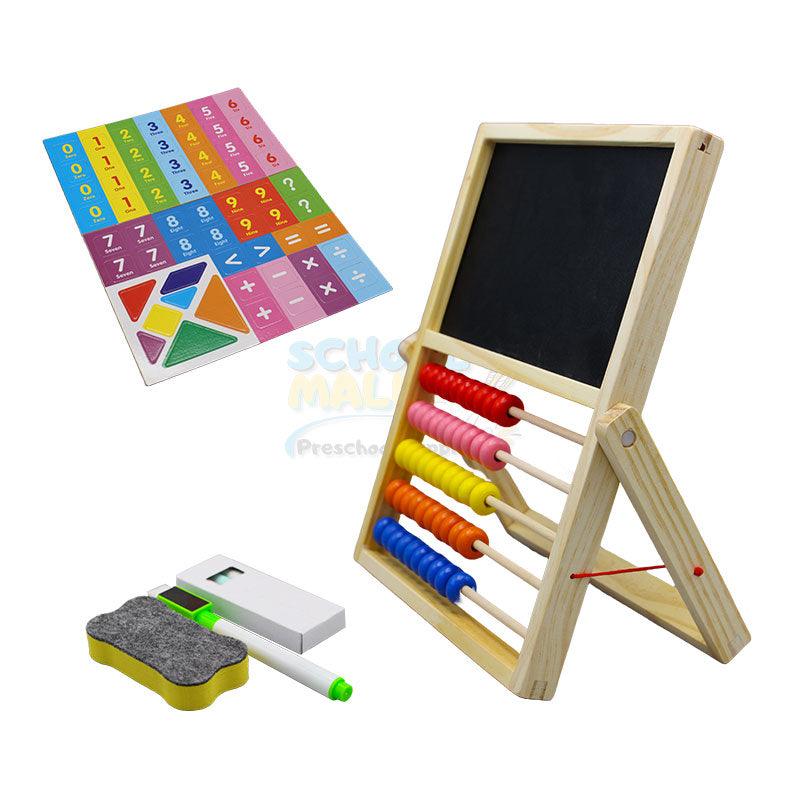 Toy Mathpad Wooden Multi Function Calculate bead Double Sided Sketchpad – School ...