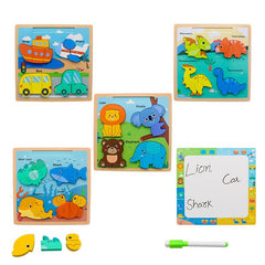 Multifunctional Wooden Puzzle Drawing Board