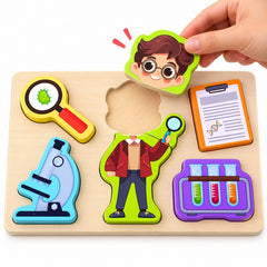 Wooden 3D Professions 6 Pcs Puzzle Board 02172