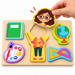 Wooden 3D Professions 6 Pcs Puzzle Board 02172