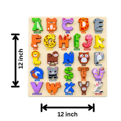 Wooden Animal Alphabet Puzzle Board – A to Z