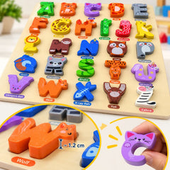Wooden Animal Alphabet Puzzle Board – A to Z
