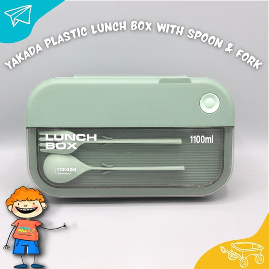 Yakada Plastic Lunch Box with Spoon & Fork