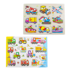 Colorful Wooden Peg Board (Vehicles) - GTW-3023