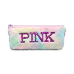 Pink Feather Fur Pouch