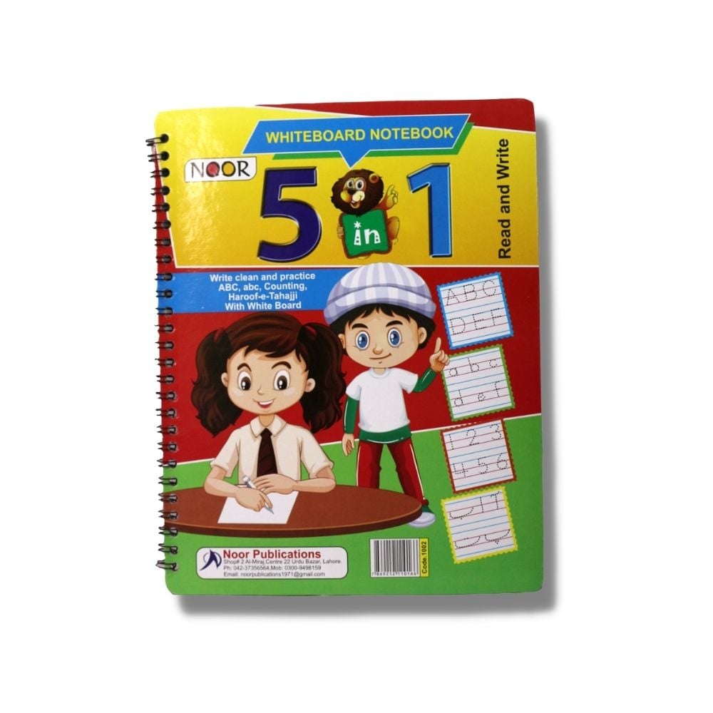 5 in 1 Write Clean Practice Board Book With Marker And Duster