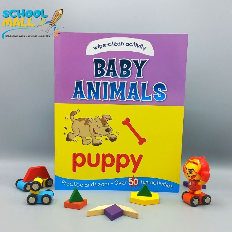 Wipe Clean: Baby Animals Activity with Duster Marker