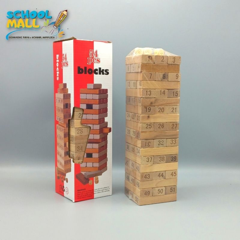 Wooden Stacking Tower (Jenga Blocks) – 54pcs/Pack