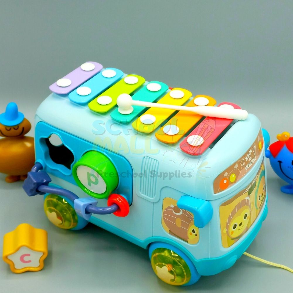 Baby Puzzle Bus, Hit Piano, Shape matching Multi functional Educational toy