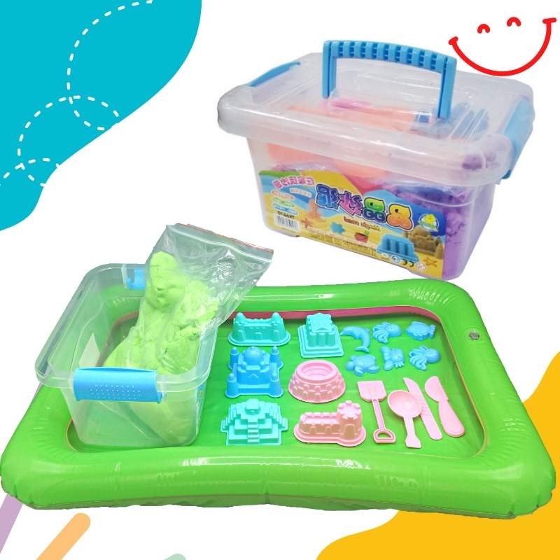 Magic Sand 2kg with Inflatable Tray & Molds
