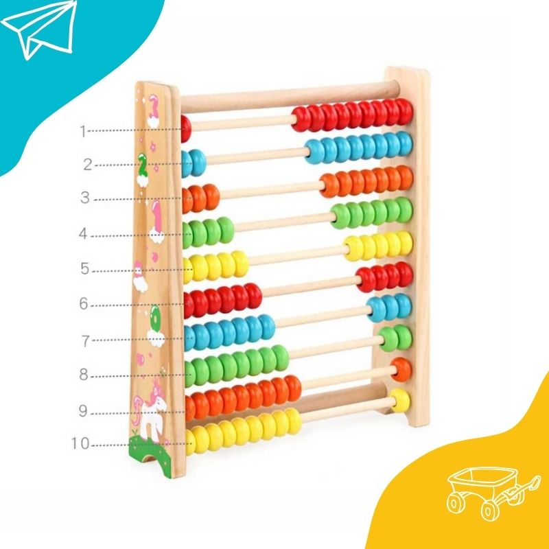 10 Row Calculating Frames Wooden Abacus