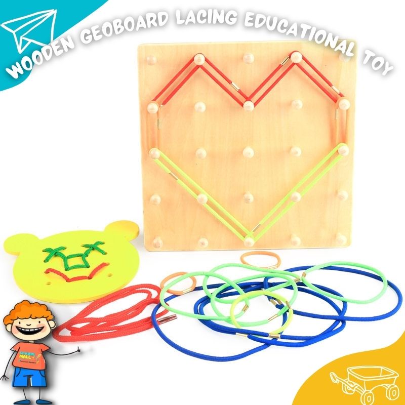 Wooden Geoboard Lacing Educational Toy
