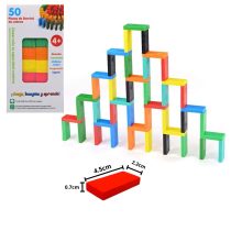 50PCs Domino Wooden Blocks