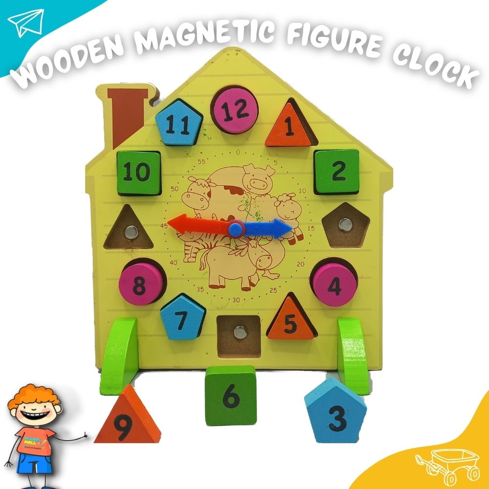Wooden Magnetic  Figure Clock