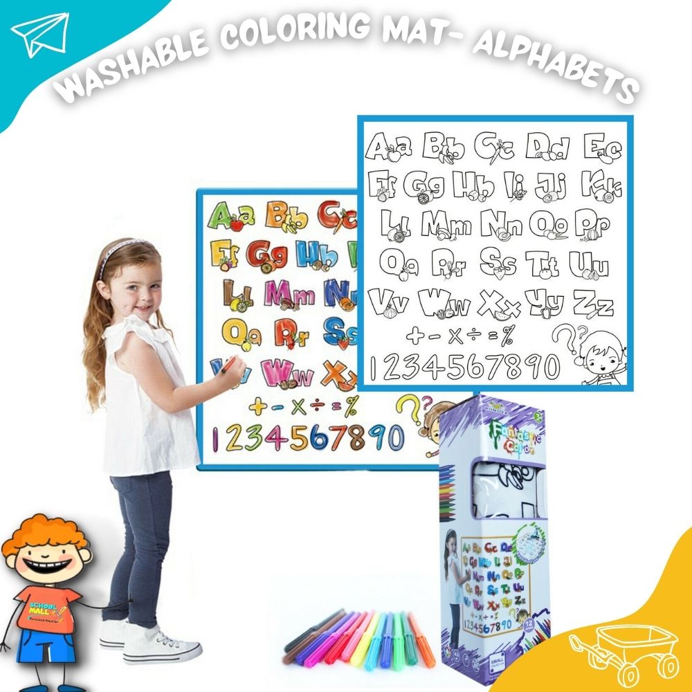 Washable Coloring Mat – English Alphabets (Small-50*50 cm)