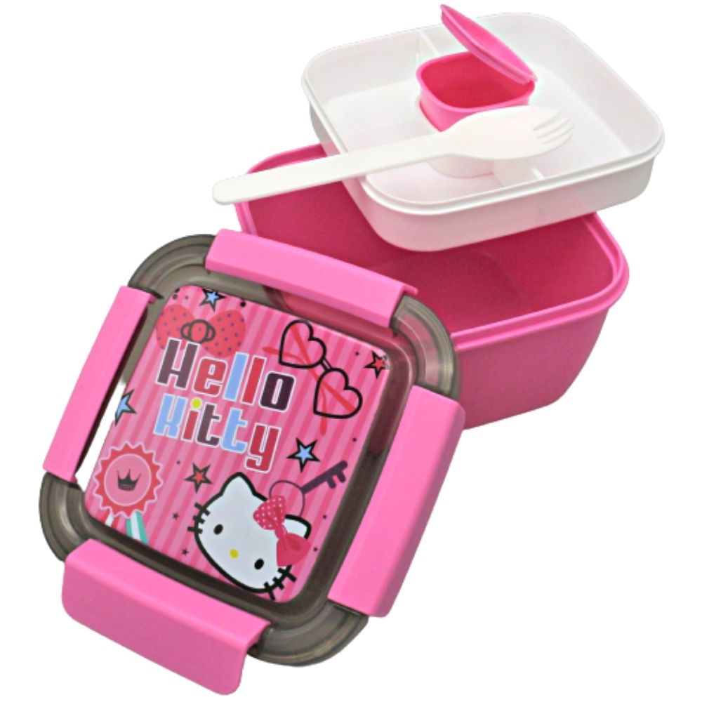 Hello Kitty Lunch Box with Fork Spoon