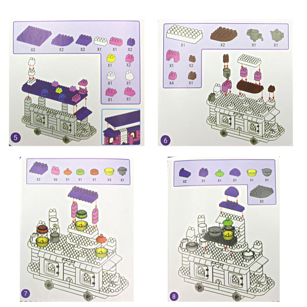 124 PCs DISENNI Desserts Cart Building Blocks (4)