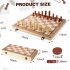 Wooden Chess Checkers Set Magnetic Board