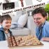 Wooden Chess Checkers Set Magnetic Board