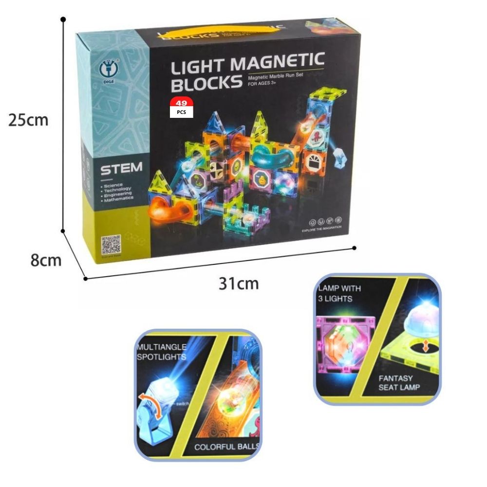 _49 PCs Light Magnetic Blocks Educational Toy(STEM)