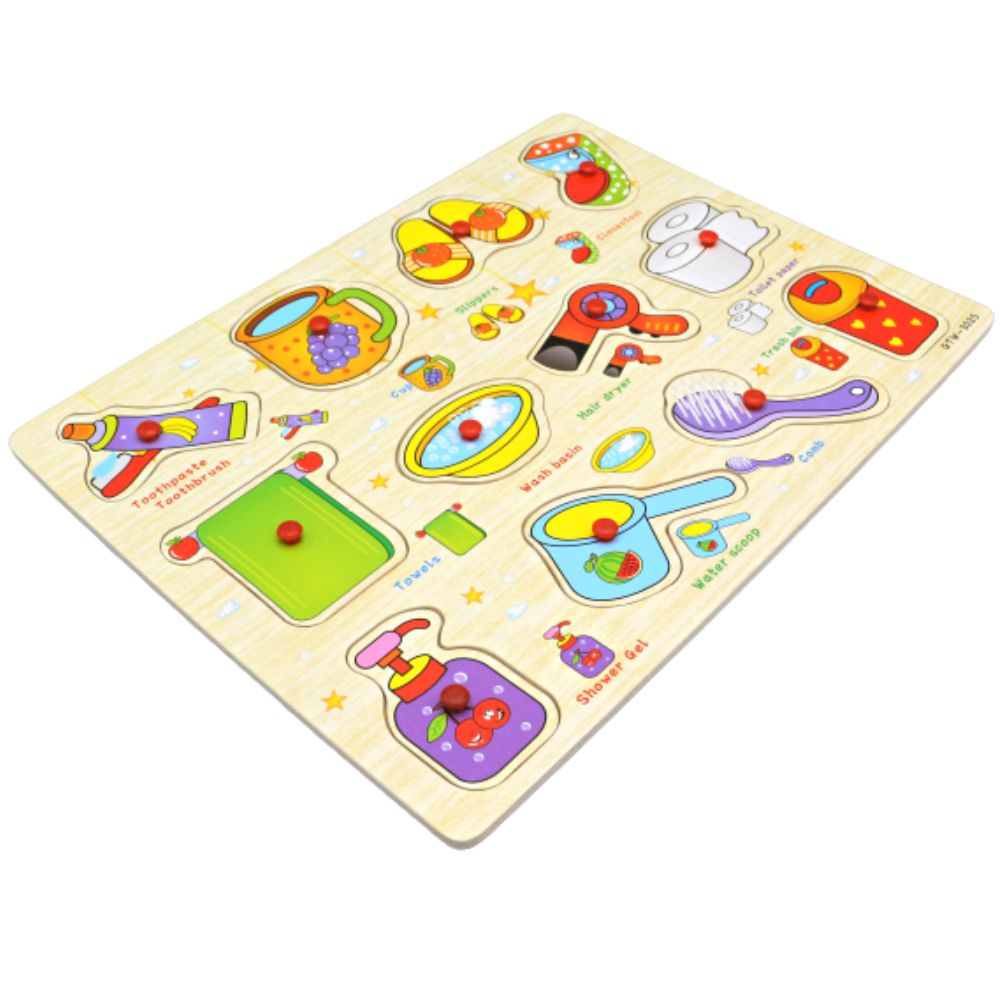 Wooden Peg Puzzle Board (Bath accessories) GTW-3025 (2)
