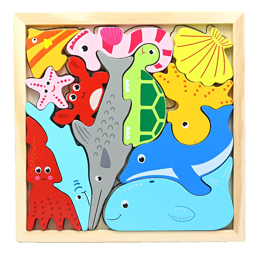 3D Wooden Jigsaw Puzzle Boards-sea creatures