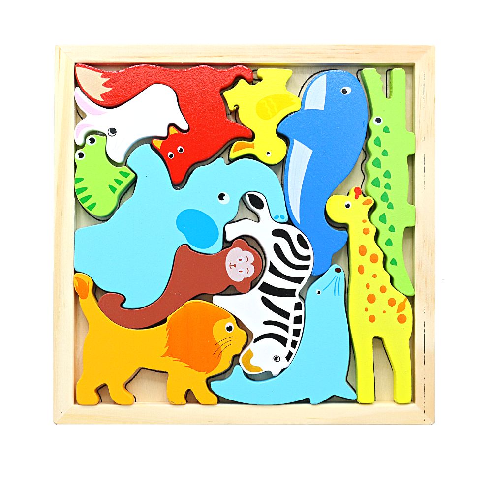3D Wooden Jigsaw Puzzle Boards-wild animal