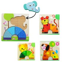 3D Shapes Wooden Board Small(Round Shape Animals)