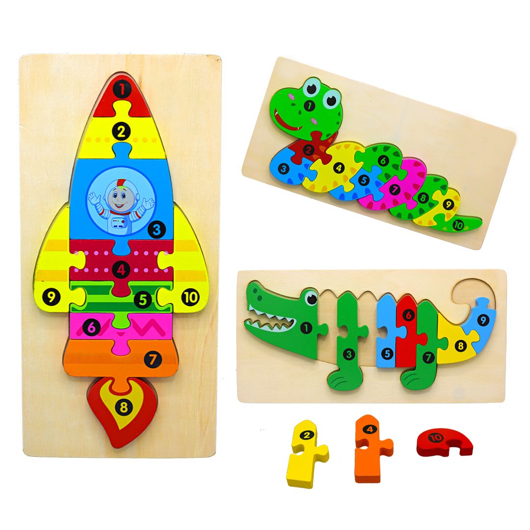 3D Wooden Number(1-10) Jigsaw Puzzle