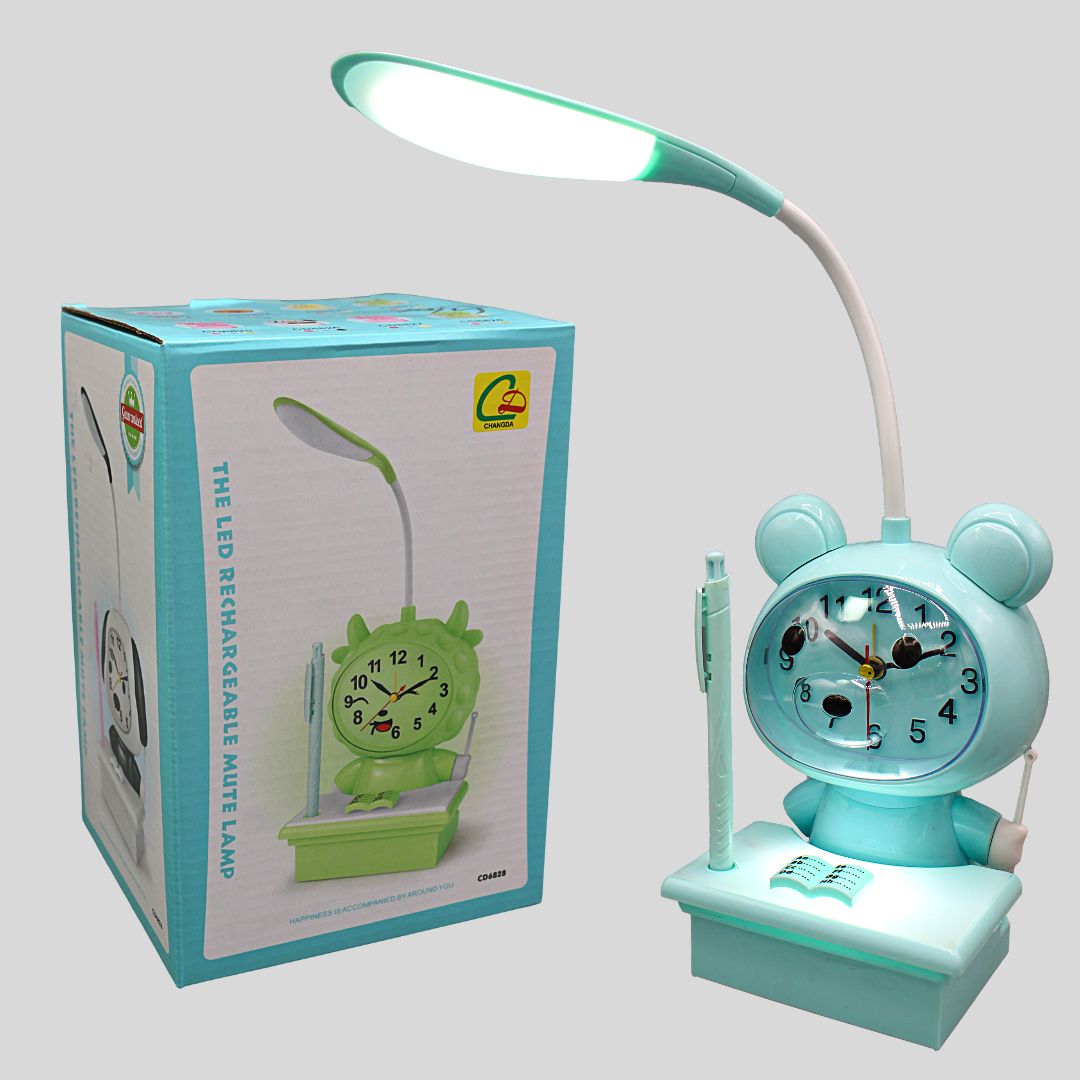 LED Rechargeable Lamp with Clock (00600)