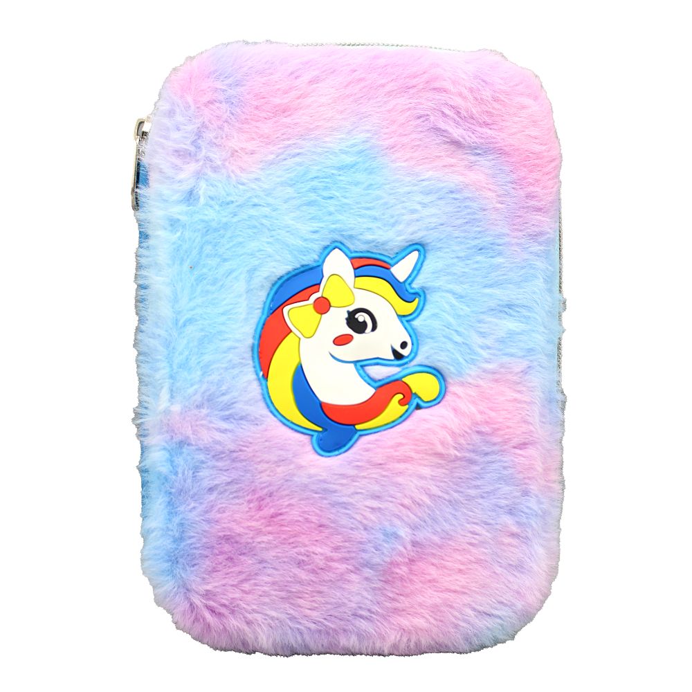 Unicorn Feather Fur Rainbow Pouch (3)