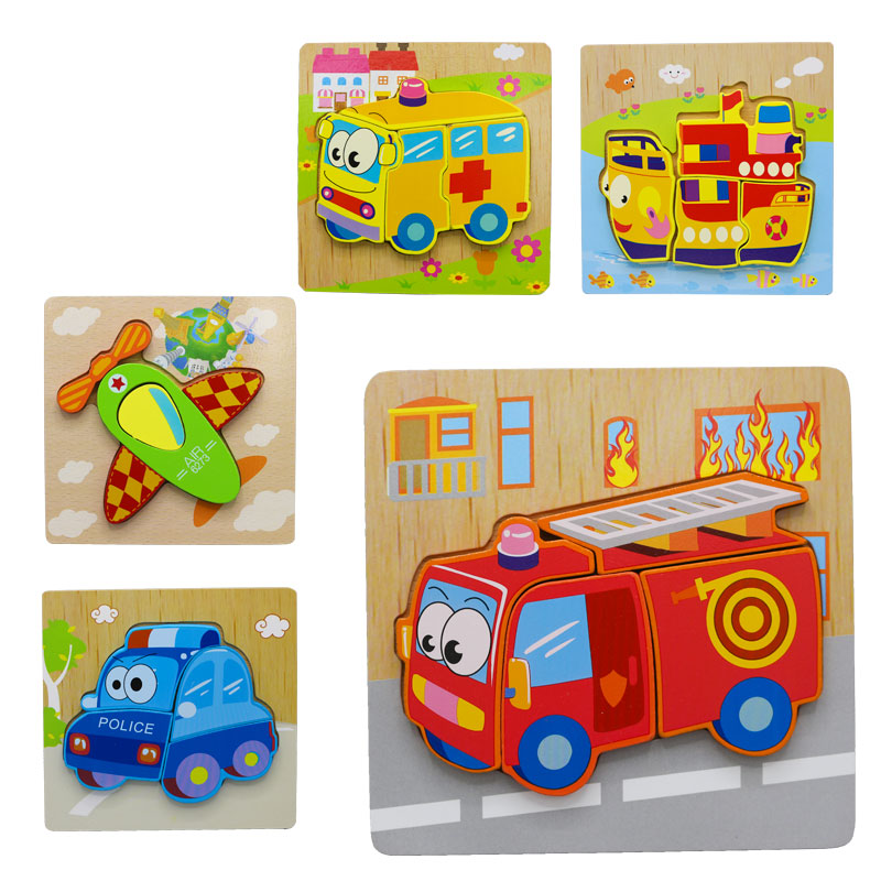 3D Shapes Wooden Board Small(Emergency Vehicle)