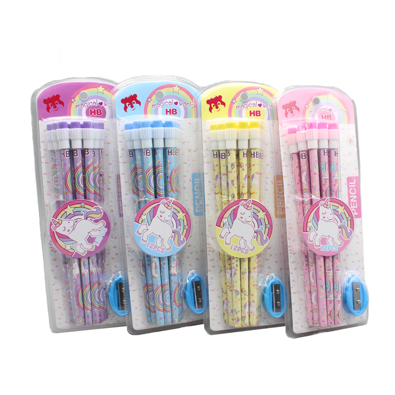 12 Pcs Unicorn Pencil set with Sharpener