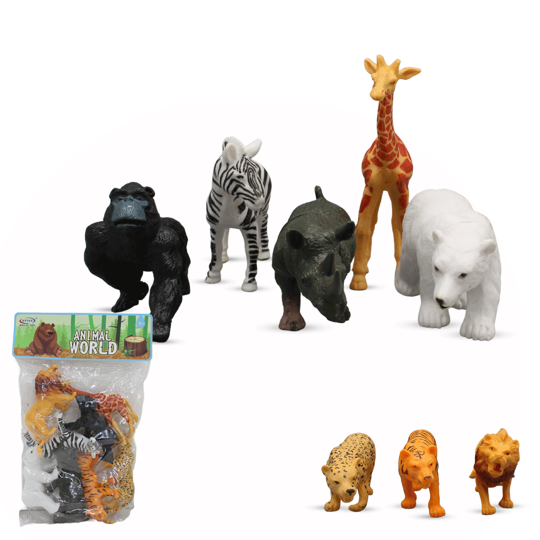 8PCs Plastic Animal World Toys